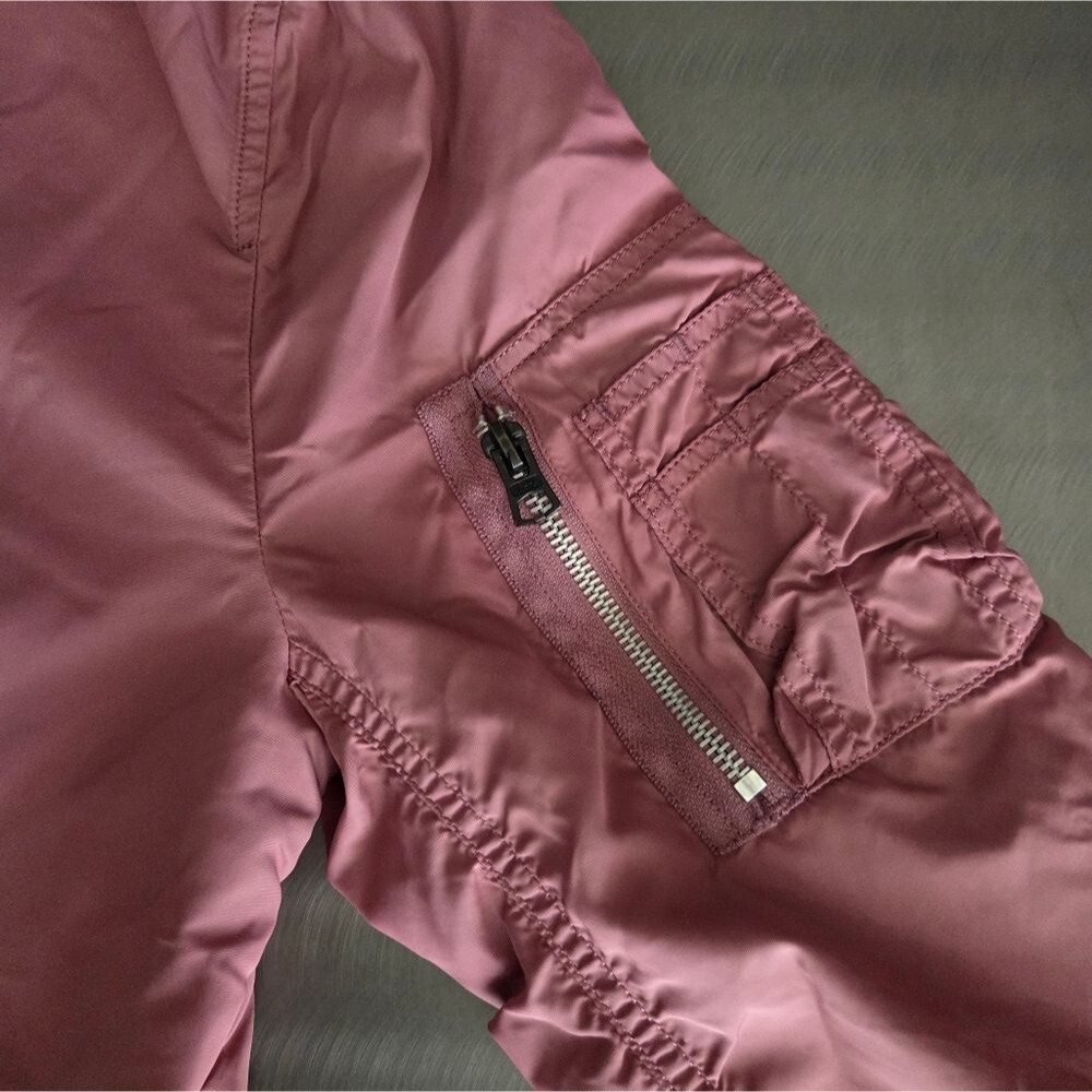 Alpha Industries Dusty Pink Nylon Flight Bomber Jacket Utility Medium - Picture 6 of 15